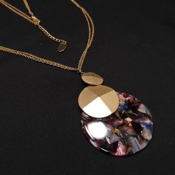 Loft Women's Long Pendant Necklace, Multicolored Lucite Pendant, 28 Inches, NWT - Picture 8 of 8